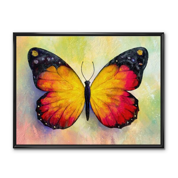 Bless international Bright Monarch Orange And Black Butterfly Framed On ...