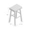Gaiser Solid Wood Bar Stool with Solid Wood Frame-625185039