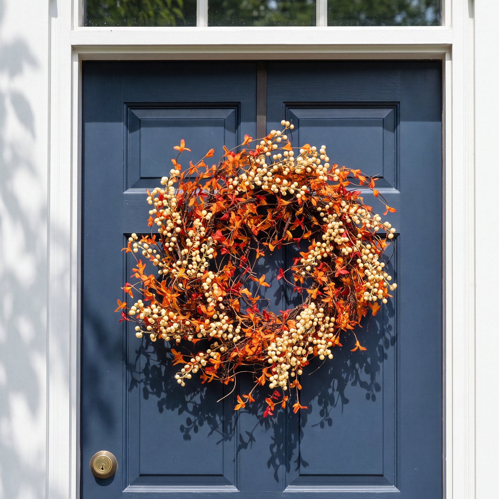 24" Handcrafted Berry, Twig Thanksgiving Wreath