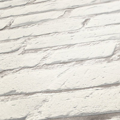 Realistic Industrial Brick Vinyl Wallpaper, Non-Self-Adhesive 33' x 21" (10m x 53cm), Washable & Fade-Resistant for Home & Office Projects - 57.75 Sq Ft (5.3 Sq M)