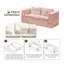 Canapé-lit modulaire convertible en velours côtelé moelleux avec méridienne indépendante, canapé pour très grand lit de 80 po et couverture double usage, rose bébé-125954716