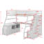 Lit mezzanine avec 7 tiroirs, 2 tablettes et un bureau-908904767-908904752