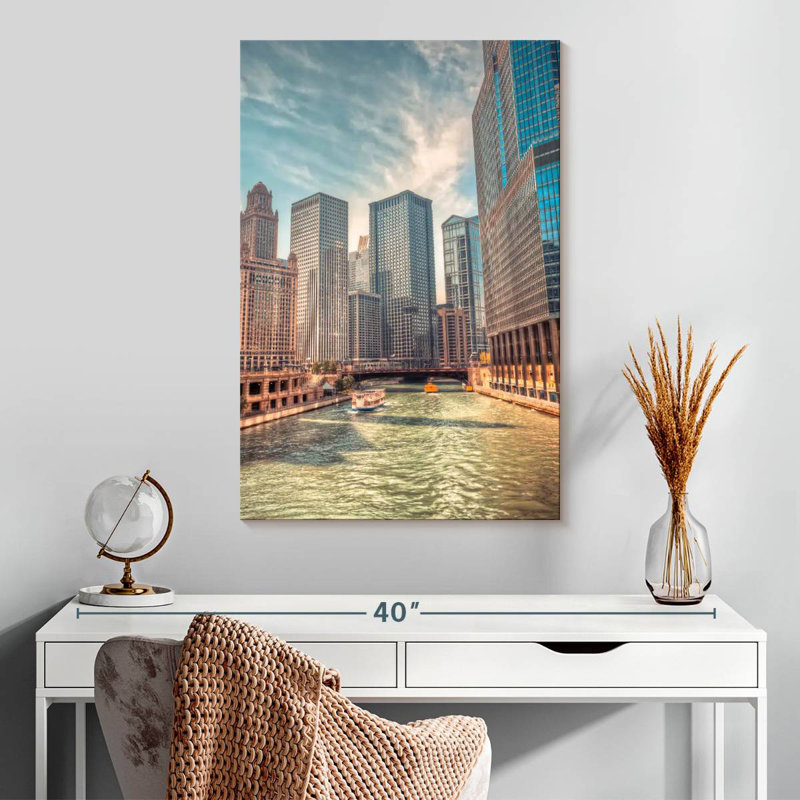 Aime Exploring Chicago River, 30" H x 20" W