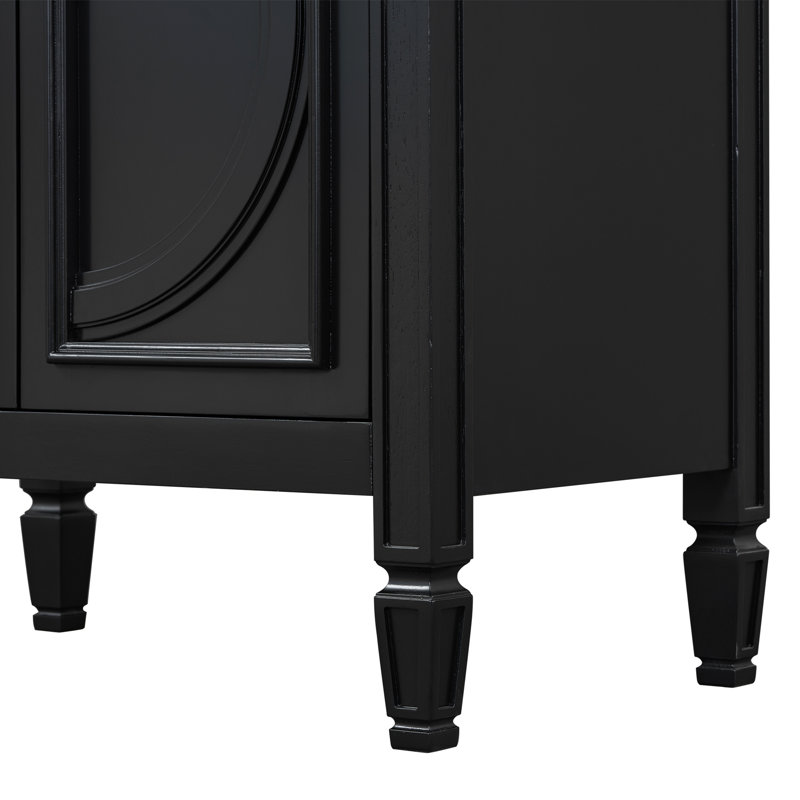 Erica 30" Bathroom Vanity With Ceramic Sink & Soft Close Door Hinges, Black