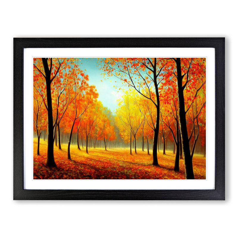 XH1022-9603X View Of An Autumn Forest Vol.1 - Print, 46cm H x 64cm W, Black