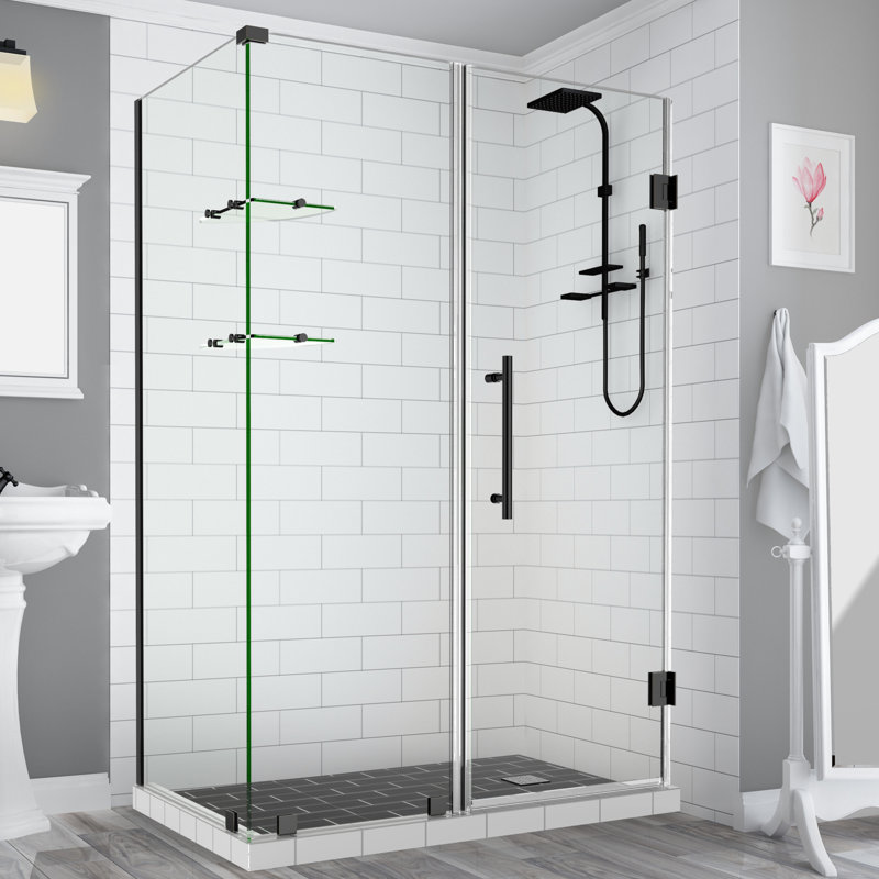 Cabine de douche à charnière rectangulaire sans cadre 59 "x 72" Bromley GS