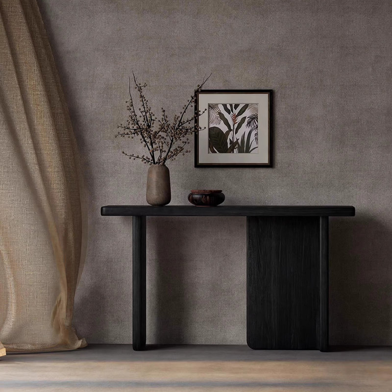 Middle ancient style solid wood console table, Black