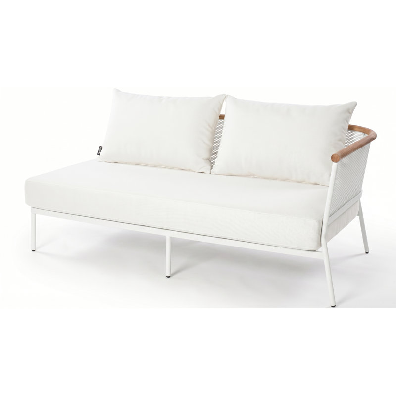 Causeuse 2 places avec coussin, Blanc, Naturel, Oui