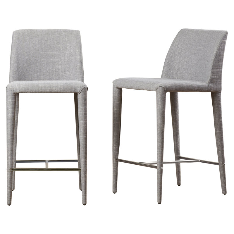 Tabouret de bar et de comptoir Boilleau, Gris, Tabouret de comptoir (siège d’une hauteur de 26