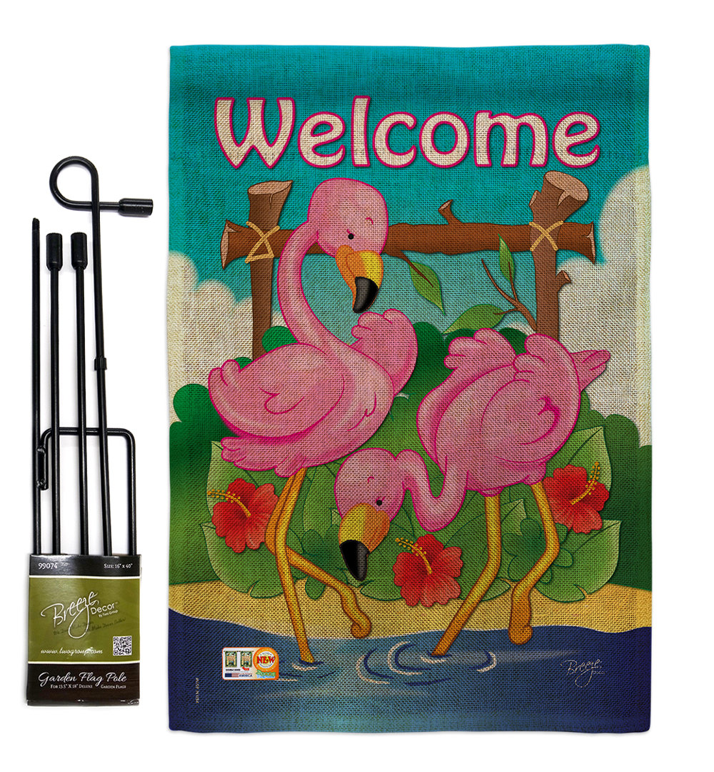 Tessier Double Sided 18.5'' H x 13'' W Burlap Flag Set Bay Isle Home™