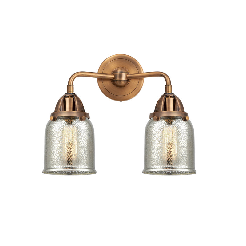 Éclairage pour meuble-lavabo à 2 lumières 5 "et 13" Shauna, Cuivre antique, Incandescente