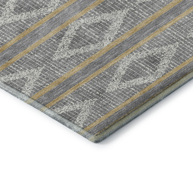 Tapis géométrique de qualité supérieure lavable à la machine Diskin AMF1029, Rectangle 10 pi x 14 pi