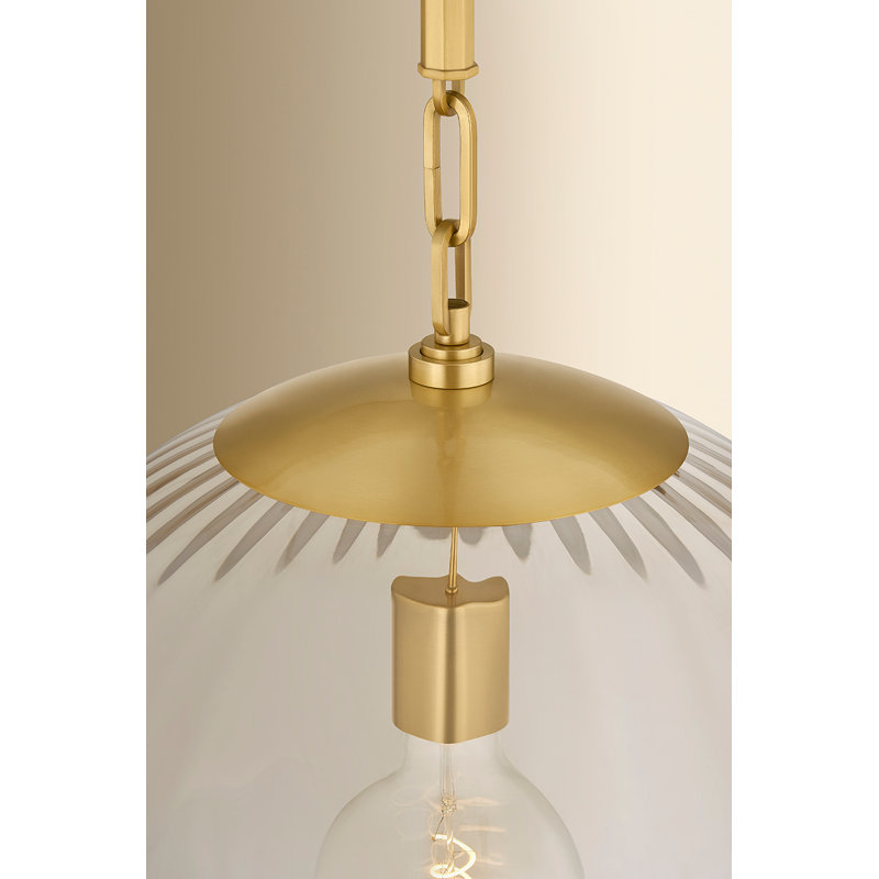 Jaipur 1-Light Optic Glass Pendant, 19" H x 17" W x 17" D, 25 Watts