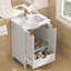 Meuble-lavabo avec lavabo, 2 portes texturées et un tiroir-767627569