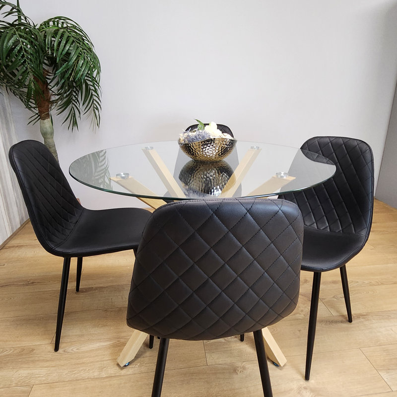 Allendale 4 - Person Dining Set, Black/Black