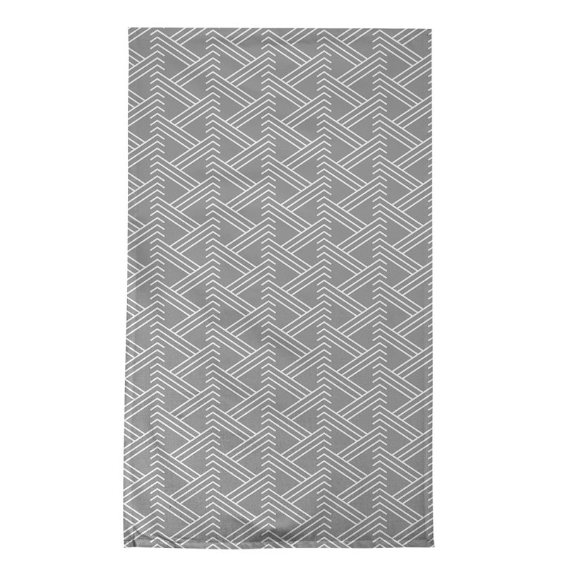 Torchon à thé zigzag classique, Blanc/gris, Polyester sergé