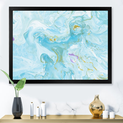 Marbre turquoise, art liquide, peinture sur toile
