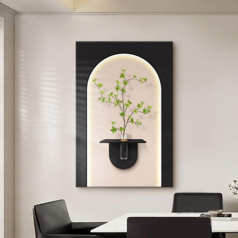 Art mural rectangulaire noir et blanc en cristal, H 39,37 po x l 27,56 po