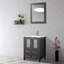 Ensemble de meuble-lavabo autoportant 24 po avec plateau en céramique et miroir assorti Brescia-27042728