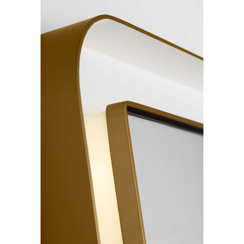 Chopin Rectangular Illuminated Mirror, 48" H x 36" W x 1.5" D, Burnished Brass