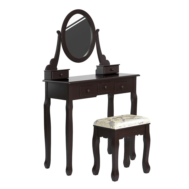 Bletchley Dressing Table with Mirror, Brown