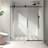 Matte Black Shower Door 6076, 70Mm 304 Stainless Steel Large Pulleys, Adjustable , Nano Clean, Tempered Glass, Bathroom Fascinating Accessory 6076 Door, One Fixed & Movable Panel, Pulley, Feature,-121585546