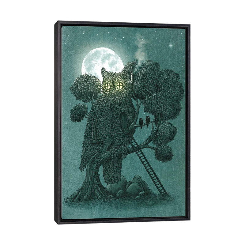 «Night Watch» par Terry Fan - impression, H 60 po x l 40po x P 1,5 po, Toile avec cadre noir patiné, Pas de tapis