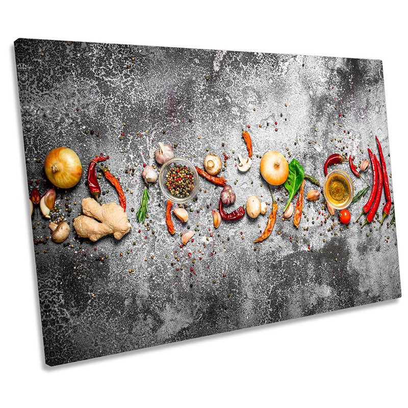 Fresh Aromatic Spices Herbs - Wrapped Canvas Print, 61cm H x 91.4cm W x 4cm D