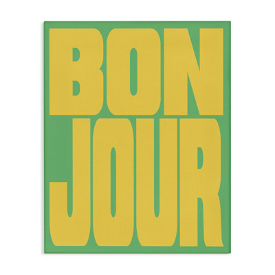 Bonjour Yellow & Green Canvas, design by House of Lulu