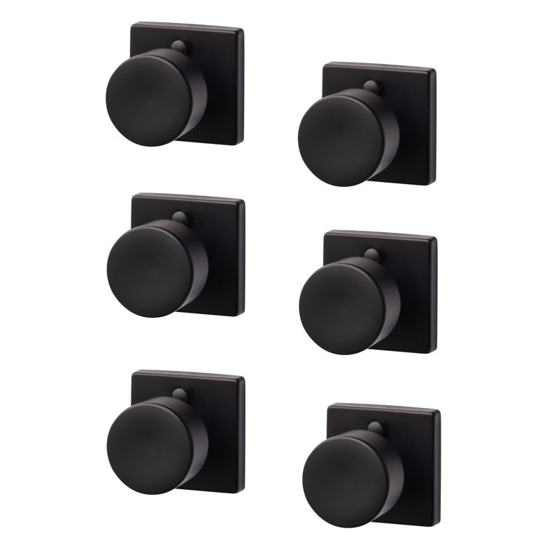 Bergen Square Privacy Knobset, Flat Black