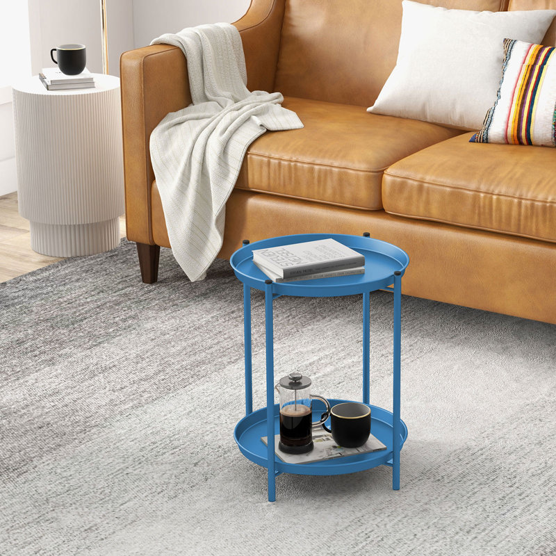 Tray Top End Table,  Peacock Blue