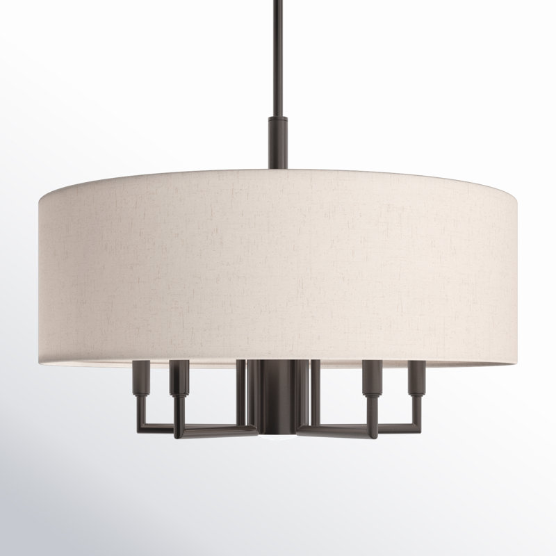 Lustre tambour 6 lumières Bazilijus, Bronze anglais