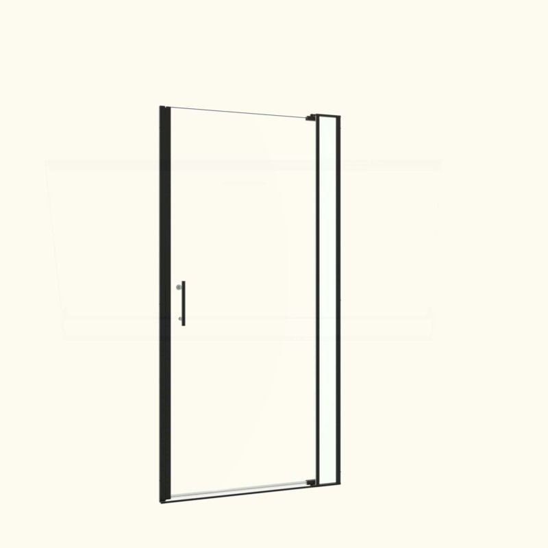Left And Right Opening Universal Pivot Shower Door, Open Outside, With 1/4" And 5/16" Tempered Glass, Matte Black