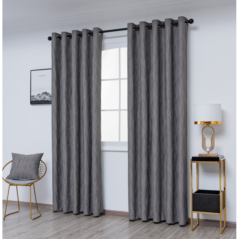 Aazim Room Darkening Curtain Pair, Silver