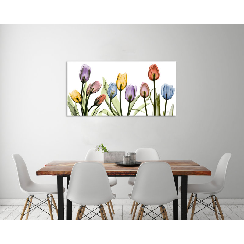 "Tulipscape", toile tendue par Albert Koetsier, H 24 po x l 48 po x P 1,5 po