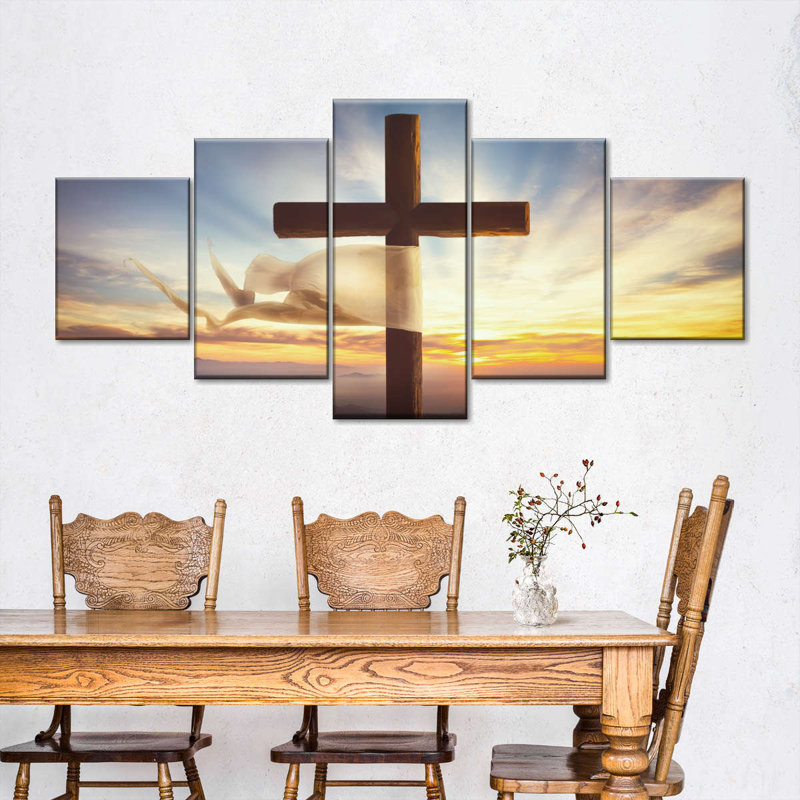 " Holy Cross " 5 - Pieces, 42" H x 92" W x 1.25" D