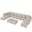 Canapé modulaire convertible 12 places en velours côtelé avec rangement, 8 coussins de dossier et 8 coussins décoratifs-934986906