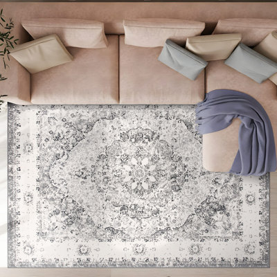 Barlow Performance Oriental Gray/Ivory/Black Indoor Rug