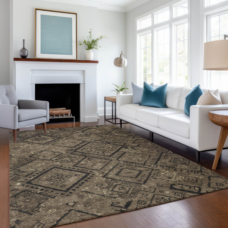 Machine Washable Indoor/Outdoor Chantille ACN2470 Global Rug, Chocolate, 2'6" x 3'10"
