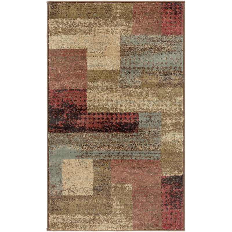 Tapis à motif géométrique brun Fegan, Rectangle 9 pi x 13 pi