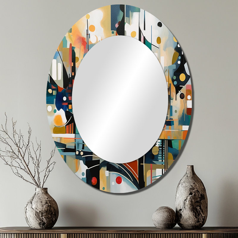 Transcendent Reality II - Miroir mural ovale vert, 40 po x 30 po