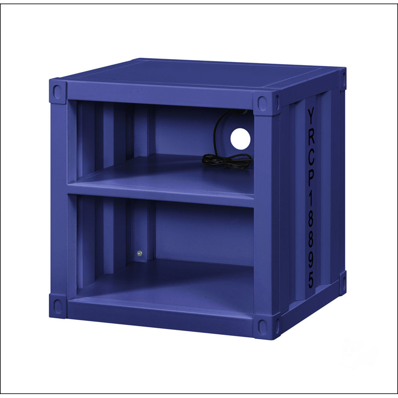 Table de chevet Cargo avec USB, Bleu