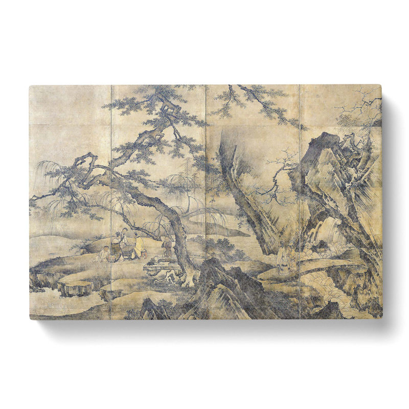 Four Accomplishments Vol.2 by Kano Motonobu - Wrapped Canvas Painting Print, 35cm H x 50cm W x 3cm D