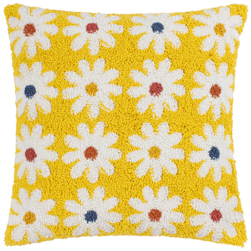 Mervin Floral Yellow Square Cushion