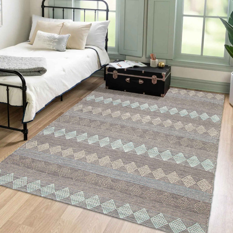 Tapis unique en laine nouvel âge 6 pi 2 po x 9 pi 5 po Delba