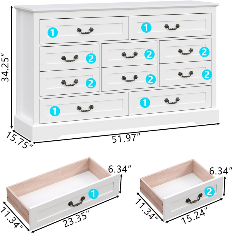 Commode 10 tiroirs Farmhouse