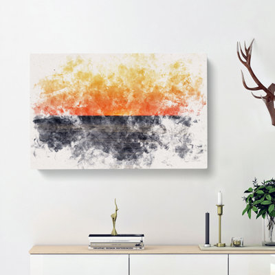 An Orange Sunset - Wrapped Canvas Painting