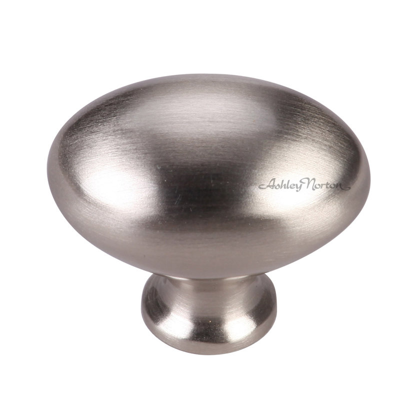 Oval Knob, Satin Nickel, 1 1/4"