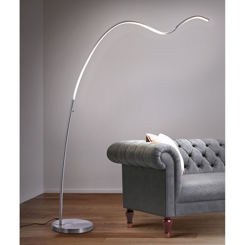 Chanequa 79'' LED Arched Floor Lamp, Brushed Nickel