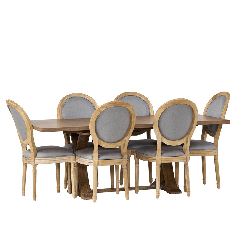 Holli 6 - Person Extendable Dining Set, Light Gray